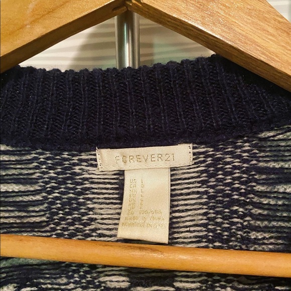 Navy and Grey Patterned Cardigan - Picture 3 of 4